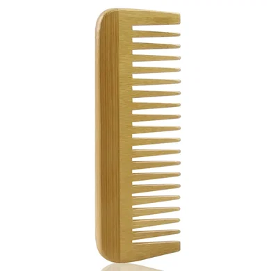WorldFront Naturals Large Natural Bamboo Wide-Tooth Hair Comb – Eco-Friendly Detangling for All Hair Types